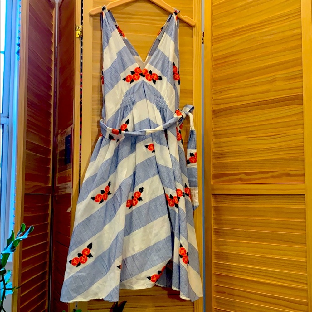 & Other Stories — Belted v-neck midi dress